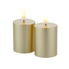 Sirius Sille Mini Battery Operated LED Wax Flicker Candle - Gold - Set of 2