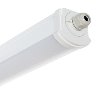 Slim Weatherproof 30W LED Twin Batten with Motion Sensor - 4ft- White