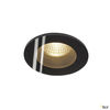 SLV Patta-F 11W Warm White Dimmable LED IP65 Fixed Downlight - Black