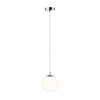 Sphere Glass Ceiling Pendant Light - Satin Chrome