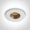 Spot Round Anti Glare Recessed Fixed Downlight - White with Brass Reflector