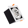Square Adjustable Downlight Kardan Cutout 165x165mm with 15W Warm White AR111 LED Bulb - Black & White