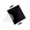 Square Low UGR Downlight 45º Cutout 85x85mm with 6W Daylight LED Bulb - GU10 - Black
