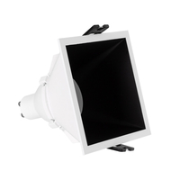 Square Low UGR Downlight Cutout 85x85mm with 6W Cool White LED Bulb - GU10 - Black