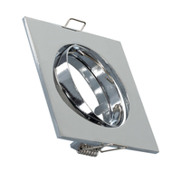 Square Tilting Downlight Bezel Cutout 72mm for a GU10/GU5.3 LED Bulb - Chrome