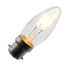 Tagra 3W Warm White Dimmable LED Curved Decorative Filament Candle Bulb - Bayonet Cap