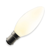 Tagra 3W Warm White Dimmable LED Decorative Filament Opal Candle Bulb - Small Bayonet Cap