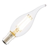 Tagra 4W Very Warm White Dimmable LED Decorative Filament Bent Tip Candle Bulb - Small Bayonet Cap