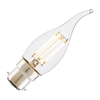 Tagra 4W Warm White Dimmable LED Decorative Filament Bent Tip Candle Bulb - Bayonet Cap