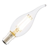 Tagra 4W Warm White Dimmable LED Decorative Filament Bent Tip Candle Bulb - Small Bayonet Cap