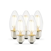 Tagra 4W Warm White Dimmable LED Decorative Filament Candle Bulb - Screw Cap - Pack of 5