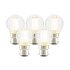 Tagra 4W Warm White Dimmable LED Decorative Filament Golf Ball Bulb - Bayonet Cap - Pack of 5