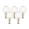 Tagra 4W Warm White Dimmable LED Decorative Filament Golf Ball Bulb - Small Bayonet Cap - Pack of 5