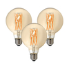 Tagra 6W Very Warm White Dimmable LED Decorative Filament 95mm Globe Bulb - Screw Cap - Pack of 3