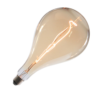 Tagra LED Large Amber Pear Globe Ceiling Pendant Light - Gun Metal