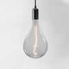 Tagra LED Large Clear Pear Globe Ceiling Pendant Light - Gun Metal