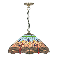 Tiffany Style Dragonfly Large Pendant