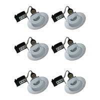Trimless Plaster-In Tiltable Downlight - White - Pack of 6