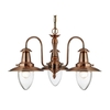 Utility 3 Arm Ceiling Pendant Light - Copper