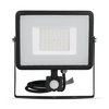 V-Tac 50W Daylight Samsung Chip LED Floodlight with PIR Sensor - Black