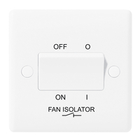 White Moulded Triple Pole Fan Isolator Switch