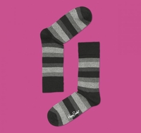 Happy Socks SA11-003 Socks BlkGry Stripe Accessories Socks