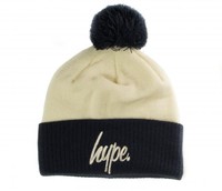 Hype Hype Bobble Hat Black-Cream Accessories Hat