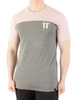 11 Degrees Dusty Pink/Charcoal Marl Block T-Shirt