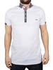 Bewley and Ritch White Lowell Pattern Trim Polo Shirt