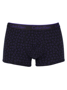 Calvin Klein Black/Purple CK One All Over Logo Print Trunks