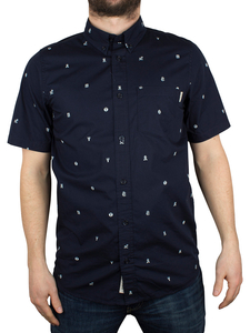 Carhartt WIP Navy/White Drop Cap All Over Print Shortsleeved Shirt