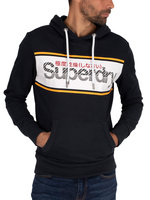 Core Logo Stripe Pullover Hoodie