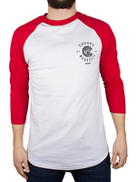 Crooks & Castles White/True Red Baseball Raglan Longsleeved T-Shirt