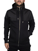 Foray Black Chromium Waffle Pique Panel Zip Hoodie