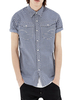 G-Star Milk/Hudson Blue Check Slim Fit Arc 3D Shortsleeved Checked Shirt