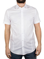 Guide London White Plain Shortsleeved Shirt