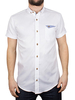Guide London White Shortsleeved Trim Pattern Shirt