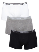 Hilfiger Denim White/Cavier/Grey Classic Stretch 3 Pack Trunks