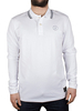 Jack & Jones White Thom Tipped Longsleeved Polo Shirt