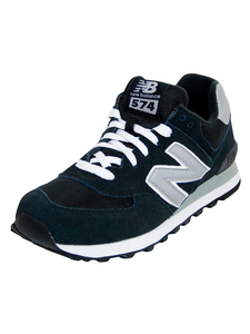 New Balance Black/Silver 574 Trainers