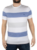 Original Penguin Bright White Birdseye Colour Block Stripe Logo T-Shirt