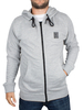 Religion Grey Marl Badge Logo Zip Hoodie
