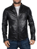 Replay Black Leather Biker Jacket