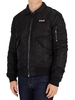 Schott Black Removable Badge Bomber Jacket