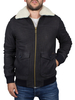 Scotch & Soda Night Leather Sherpa Bomber Jacket