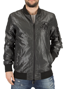 Sik Silk Grey Elevate Logo Bomber Jacket