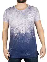 Sik Silk White/Navy Distressed Basic Vent Fade T-Shirt