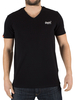 Superdry Black Orange Label Vintage V-Neck Logo T-Shirt