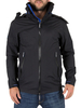 Superdry Black/Deep Royal Hooded Cliff Emboss Hiker Logo Jacket