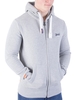 Superdry Grey Marl Orange Label Logo Zip Hoodie